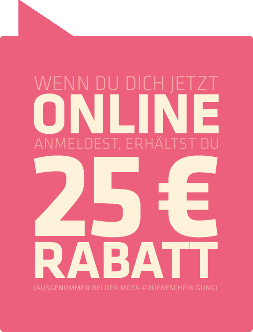 Bei Online-Anmeldung 25 Euro auf den Grundbetrag bei »de Clerk – Fahrschule« in Forchheim bzw. Heroldsbach!